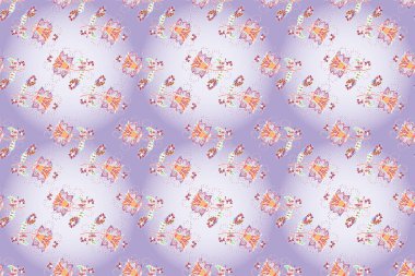 Güzel suluboya çiçek buketi pürüzsüz desenli. Güzel kumaş deseni.