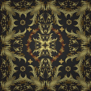 Klasik tarzda hem de. Ev dekoru. Paisley el çizimi elementler. Vektör çizimi. Fantezi çiçekli kusursuz desen, doğal duvar kağıdı, çiçek desenli kıvrım çizimi..