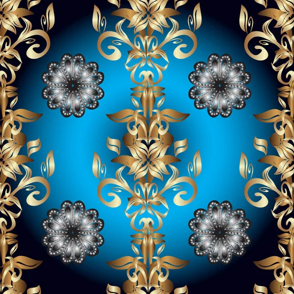 Векторні Ілюстрації Ілюстрація Бежевому Чорно Синьому Кольорах Безшовний Абстрактний Розкішний — стоковий вектор