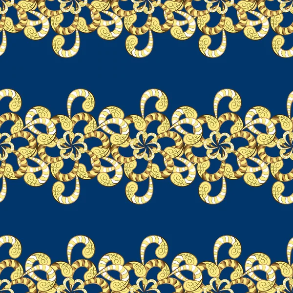 Patrón Floral Sin Fin Ilustración Colores Azul Amarillo Marrón Fondo —  Fotos de Stock