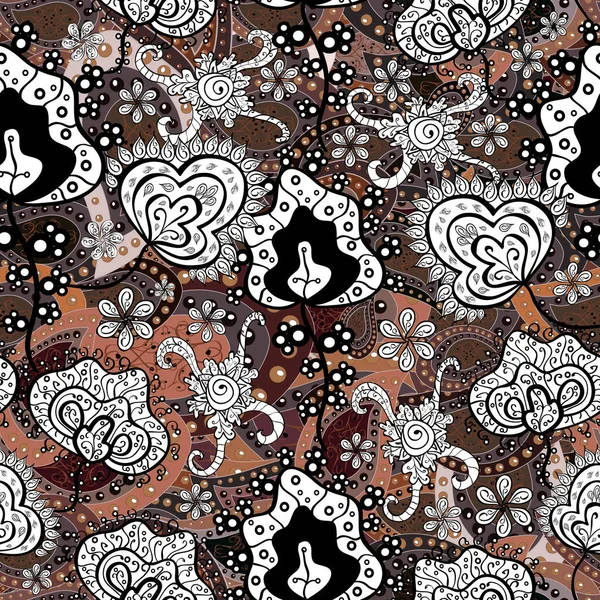 Abstract Bloem Naadloze Patroon Achtergrond Schattig Bloemenpatroon Kleine Bloem Bruine — Stockvector