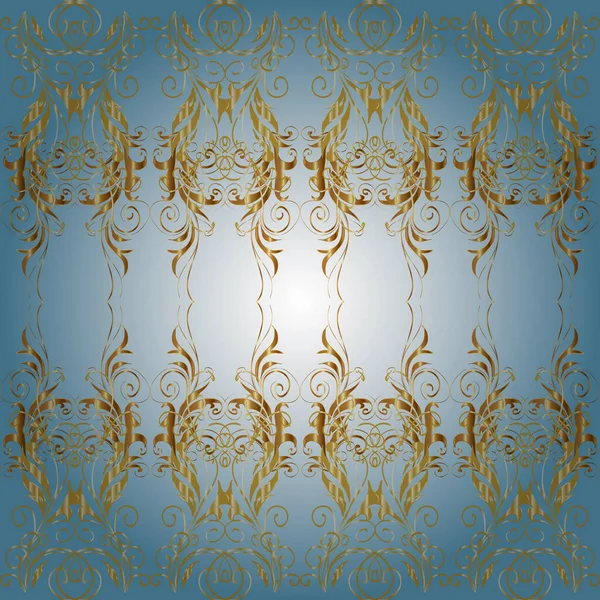 Безшовна Ілюстрація Золотистого Кольору Вашого Дизайну Шпалери Золотий Безшовний Візерунок — стоковий вектор