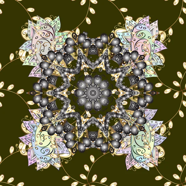 Etnikai Mandala Dísz Használható Textilhez Üdvözlőlaphoz Kifestőkönyvhöz Telefonos Nyomtatáshoz Henna — Stock Fotó