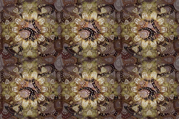 没有缝隙的背景拉斯特插图 复古风格 可爱的花花纹与芽的花 用于织物 纺织品 墙纸印刷 雷斯特 — 图库照片
