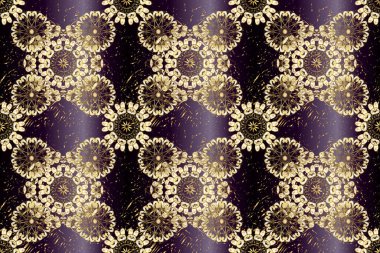 Lüks Geometrik Desen. Klasik tarzda hem de. Kusursuz. Raster illüstrasyonu. Bej, siyah ve kahverengi renkli bir resim. Şirin Bak.