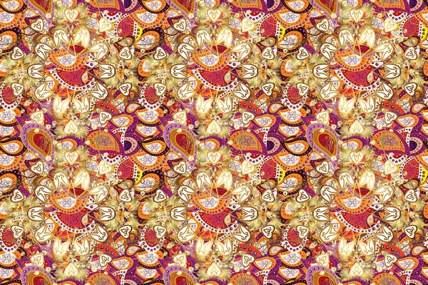 Seamless Floral Pattern Flowers Brown Yellow Neutral Colors Flowers Brown — Stock Photo, Image