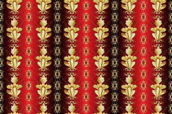 Лінія Мистецтва Безшовна Рамка Шаблону Дизайну Золотий Контур Квіткового Декору — стокове фото