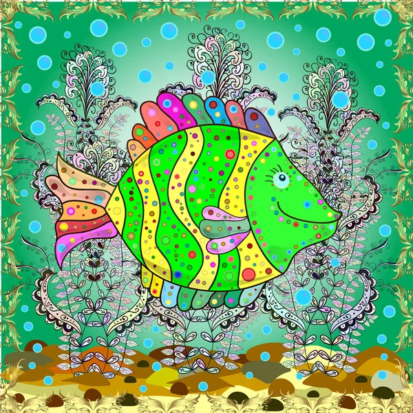 Απρόσκοπτο Μοτίβο Ωραίο Ψάρι Τροπικά Ψάρια Θάλασσα Ψάρια Ενυδρείου Ωραίο — Φωτογραφία Αρχείου