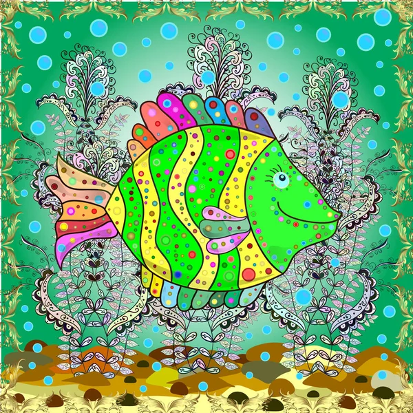 Βέκτορ Απρόσκοπτο Μοτίβο Μοντέρνα Κομψή Υφή Επαναλαμβανόμενα Γεωμετρικά Πλακίδια Ψάρια — Διανυσματικό Αρχείο