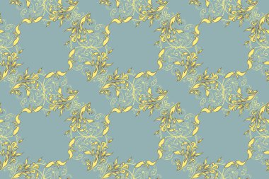 Tarafsız, kahverengi ve sarı renklerde desenler. Etnik doğu tarzında dekoratif desen. Tasarım, kına, Mehndi ve dövme için kusursuz vintage elementler.