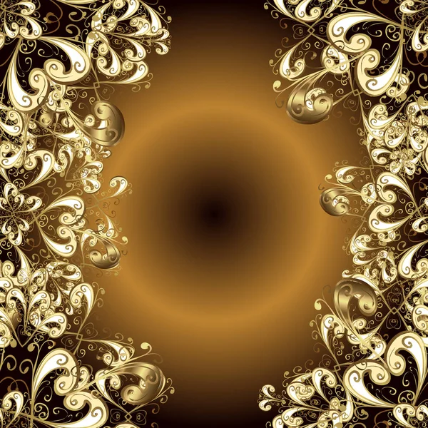 Безшовна Королівська Розкішна Золота Барокова Дама Безшовний Візерунок Золотим Антиквітковим — стокове фото