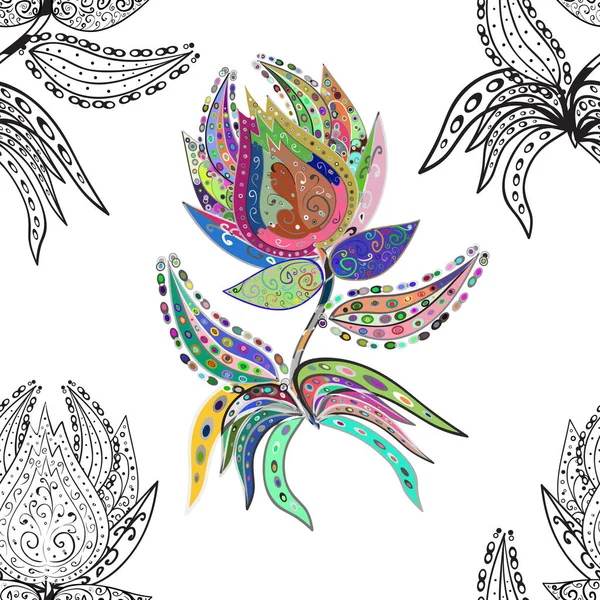 Векторная Татуировка Хенны Этнический Орнамент Мандала Индийский Цветочный Медальон Пейсли — стоковый вектор