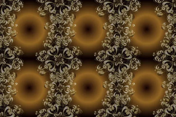전통적 전형적 래스터 패턴입니다 검은색 그리고 황금색을 무미색 무늬가 고전적 — 스톡 사진