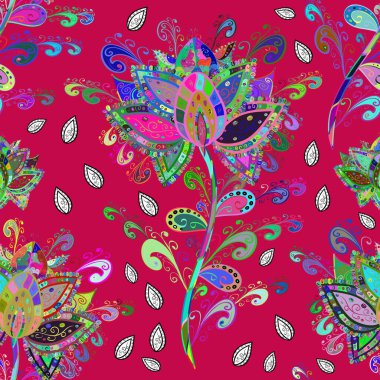 Pattern. Seamless floral pattern with flowers, watercolor. Nice Floral pattern in the small flower.