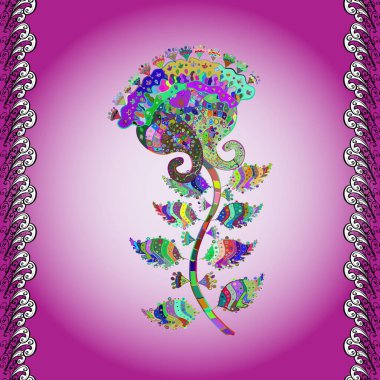 Vektör suluboya çiçek deseni, narin çiçekler, mor, mor ve nötr çiçekler, tebrik kartı şablonu. Güzel kumaş deseni.