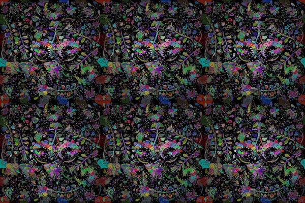 Farbe Frühling Theme Nahtlose Muster Hintergrund Raster Illustration Niedliches Stoffmuster — Stockfoto
