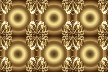 Tarafsız, bej ve kahverengi renklerde altın. Doğum günü kartı, davetiye ya da afiş için iyidir. Kusursuz ortaçağ çiçek deseni. Dekoratif simetri arabesk.