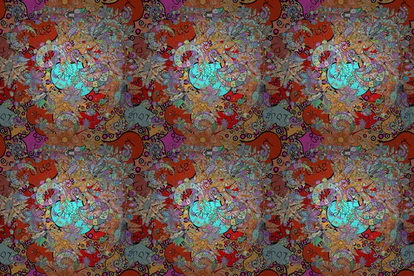 Platte Bloem Elementen Ontwerp Bloemen Neutrale Beige Oranje Kleuren Kleur — Stockfoto