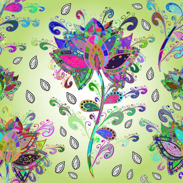 春天的花背 开着花 莫特利的例子 典雅的时尚印刷品模板 五彩斑斓的小花小花中的可爱图案 — 图库照片