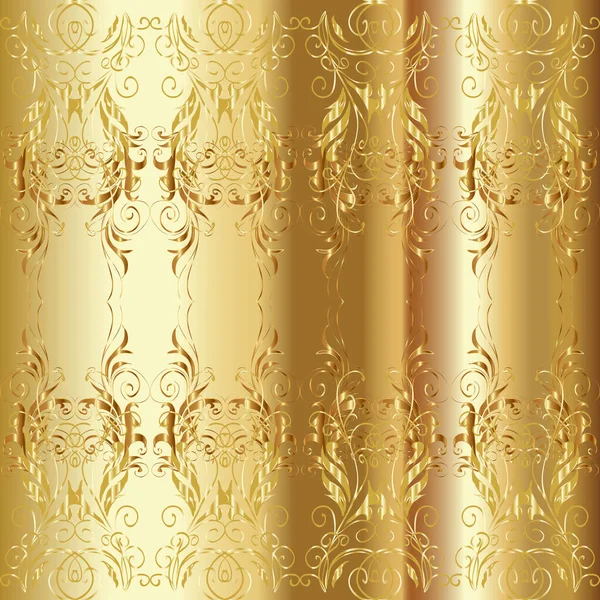 Goldenes Nahtloses Muster Auf Beigen Braunen Und Gelben Farben Mit — Stockfoto