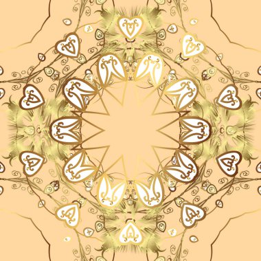 Klasik klasik klasik arka plan. Kusursuz klasik altın desen. Geleneksel oryantasyon süsü. Altın rengi bej, sarı ve kahverengi üzerine altın rengi.