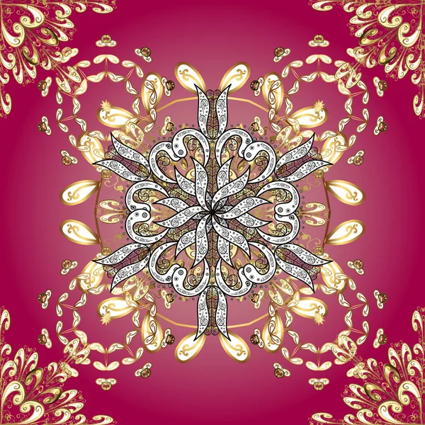 Floral Ornament Brokat Textilmuster Glas Metall Mit Blumenmuster Auf Rosa — Stockfoto