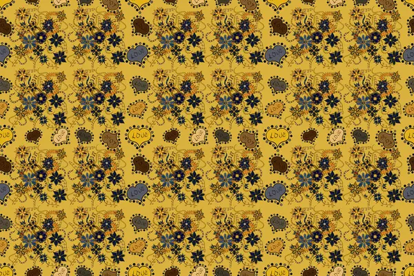 Flores Fantasía Colores Brillantes Hojas Brotes Colores Amarillo Negro Marrón — Foto de Stock