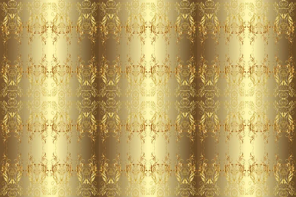 Traditional Classic Raster Golden Pattern Brown Beige Neutral Colors Golden — Stock Photo, Image