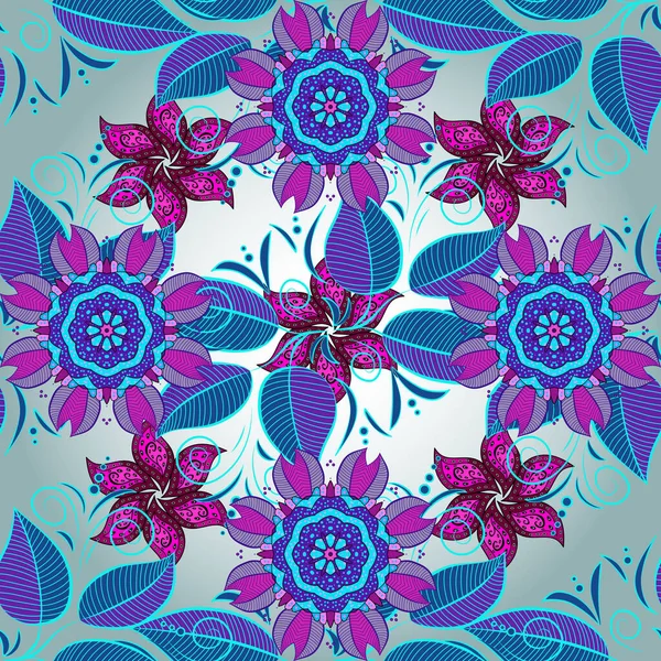 Gentil Fundo Floral Verão Flores Cores Neutras Violetas Azuis Padrão — Fotografia de Stock
