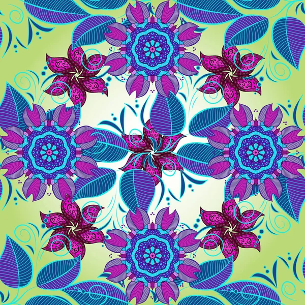 Aquarela Desenhada Mão Flores Violeta Azul Neutro Estoque Vetorial Padrão —  Vetores de Stock