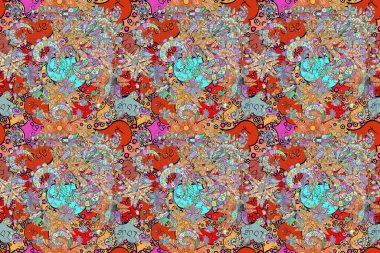 Kusursuz. Küçük çiçekte güzel bir desen. Motley illüstrasyonu. Küçük renkli çiçekler. Çiçekli bahar çiçekleri. Moda baskıları için zarif bir şablon.