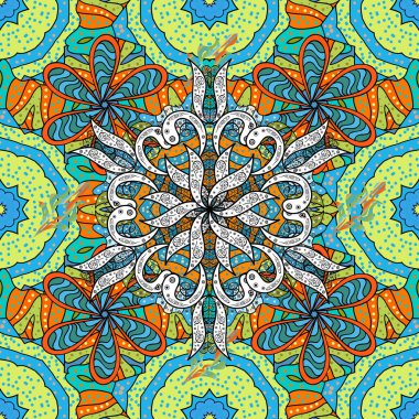 Kusursuz çiçek deseni yerleştirildi. Sarı, siyah ve mavi renkte çiçekler.