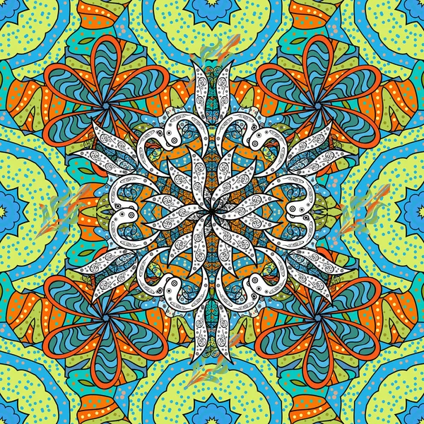 Kusursuz çiçek deseni yerleştirildi. Sarı, siyah ve mavi renkte çiçekler.