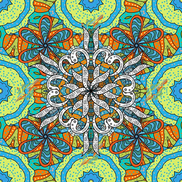 Vektörsüz çiçek deseni. Vadinin çiçekleri mavi, siyah ve sarı renklerde.