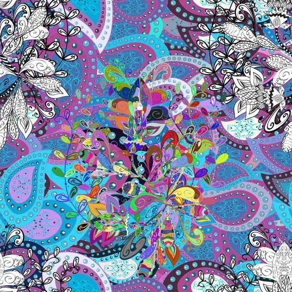 Нежный Цветочный Узор Цветами Акварелью Потолки Белом Фиолетовом Синем Цветах — стоковое фото