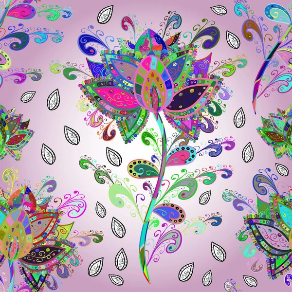 Colour Spring Theme Seamless Pattern Background Seamless Flowers Pattern Flat — Stock Photo, Image