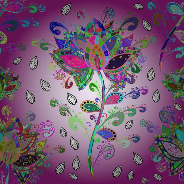 Χρώμα Άνοιξη Θέμα Απρόσκοπτη Μοτίβο Φόντο Χαριτωμένο Μοτίβο Φορέα Λουλουδιών — Διανυσματικό Αρχείο