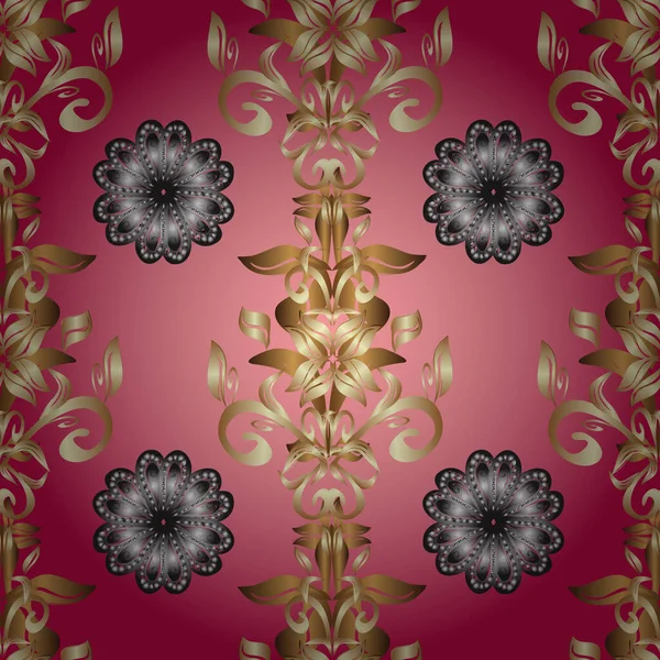 Vektorillustration Nahtloses Muster Mittelalterliches Königliches Blumenmuster Gut Für Grußkarten Zum — Stockvektor