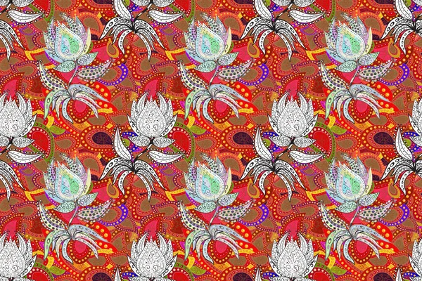 Цветочный Бесшовный Узор Акварельными Цветами Растровая Иллюстрация Красивом Текстильном Стиле — стоковое фото