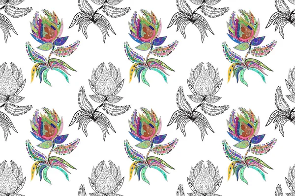 Indisches Paisley Medaillonmuster Ethnische Mandala Ornamente Kann Für Textilien Grußkarten — Stockfoto