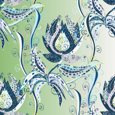 Yumuşak pamuk tasarımı. Yumuşak fayans. Klasik çiçek desenli. Vektör kabarık dokusu. Paketleme, tekstil, duvar kağıdı için kusursuz çiçek arkaplanı.