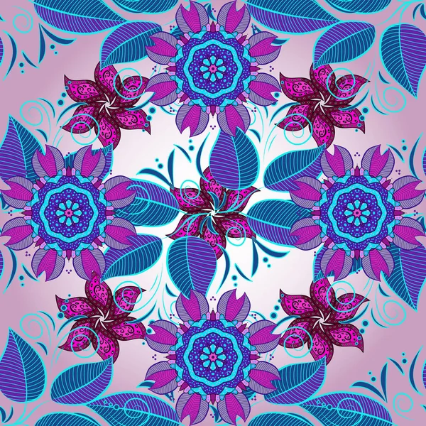 Тропические Цветы Рубашка Бесшовный Фон Шаблон Цветы Фиолетовых Нейтральных Синих — стоковое фото