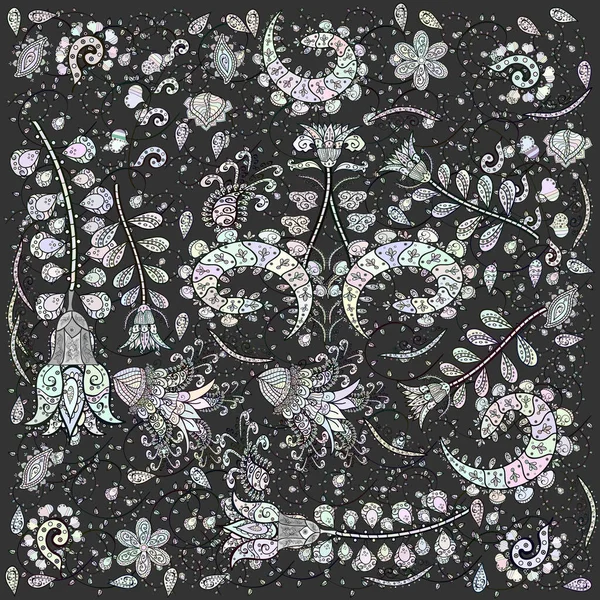 Векторная Иллюстрация Цветет Декоративная Весенняя Садовая Текстура Цветочный Узор Цветочный — стоковый вектор