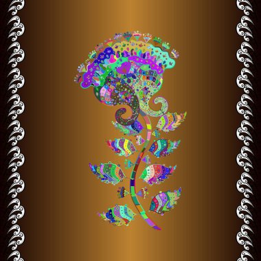 Çiçek deseni. Renkli Bahar Temalı Kusursuz Arkaplan. Düz Çiçek Elementleri Tasarımı. Kusursuz Güzel kumaş deseni.