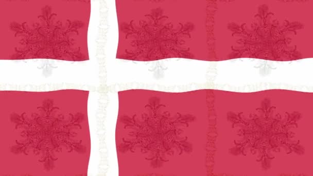 Rörelsematerial Bakgrund Med Färgglada Flagga Danmarks Flagga — Stockvideo