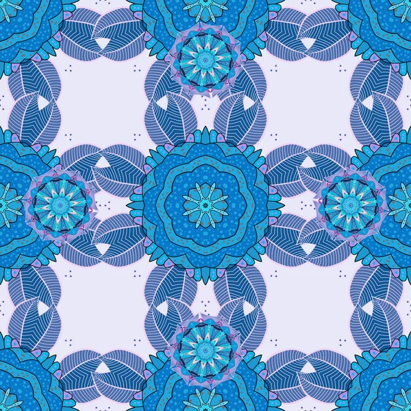 Nahtlose Floral Pattern Blüten Neutralen Grauen Und Blauen Farben — Stockfoto
