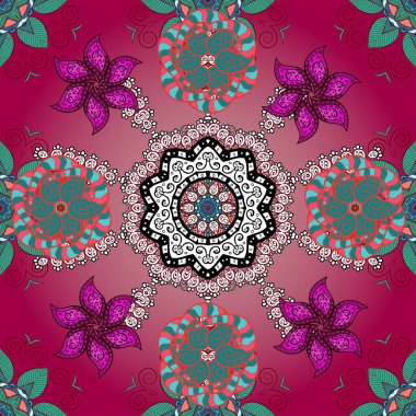 Çiçekli, suluboya desenli kusursuz çiçek deseni. Süslü kumaş deseni. Vektör deseni.