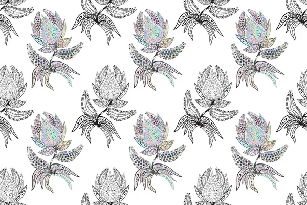 Farbe Frühling Theme Nahtlose Muster Hintergrund Nahtloses Muster Mit Blume — Stockfoto