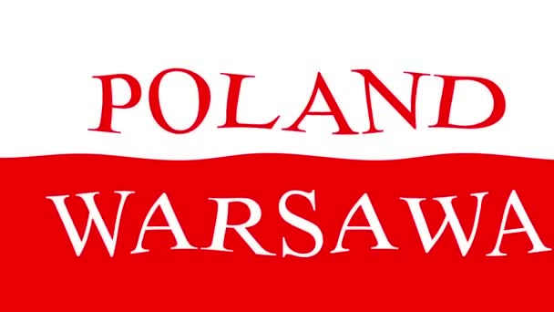 Elokuvan Tausta Värikkäällä Lipulla Puolan Lippu — kuvapankkivideo