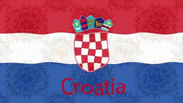 Filmagem Fundo Movimento Com Bandeira Colorida Bandeira Croatia — Vídeo de Stock